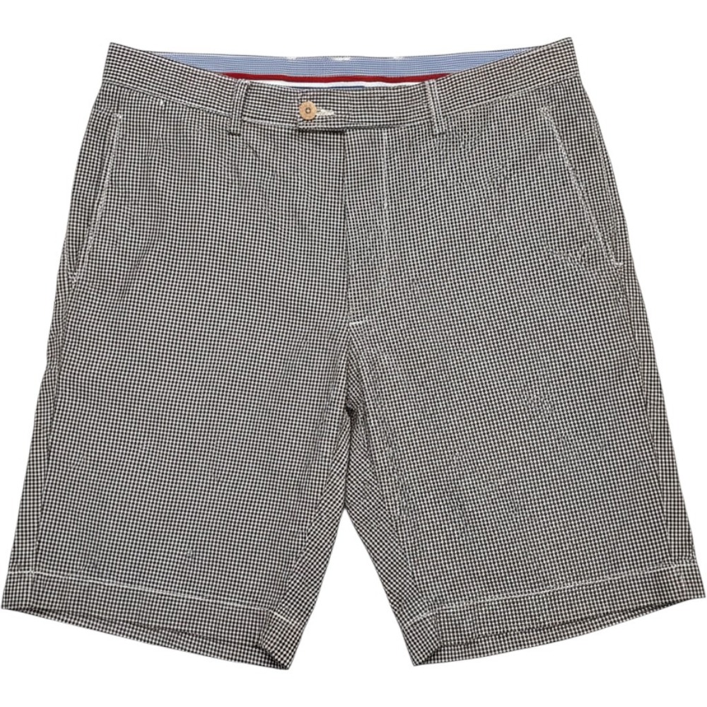 Cremieux Mens Gingham Chino Shorts black White Check Cotton Size 34 Preppy